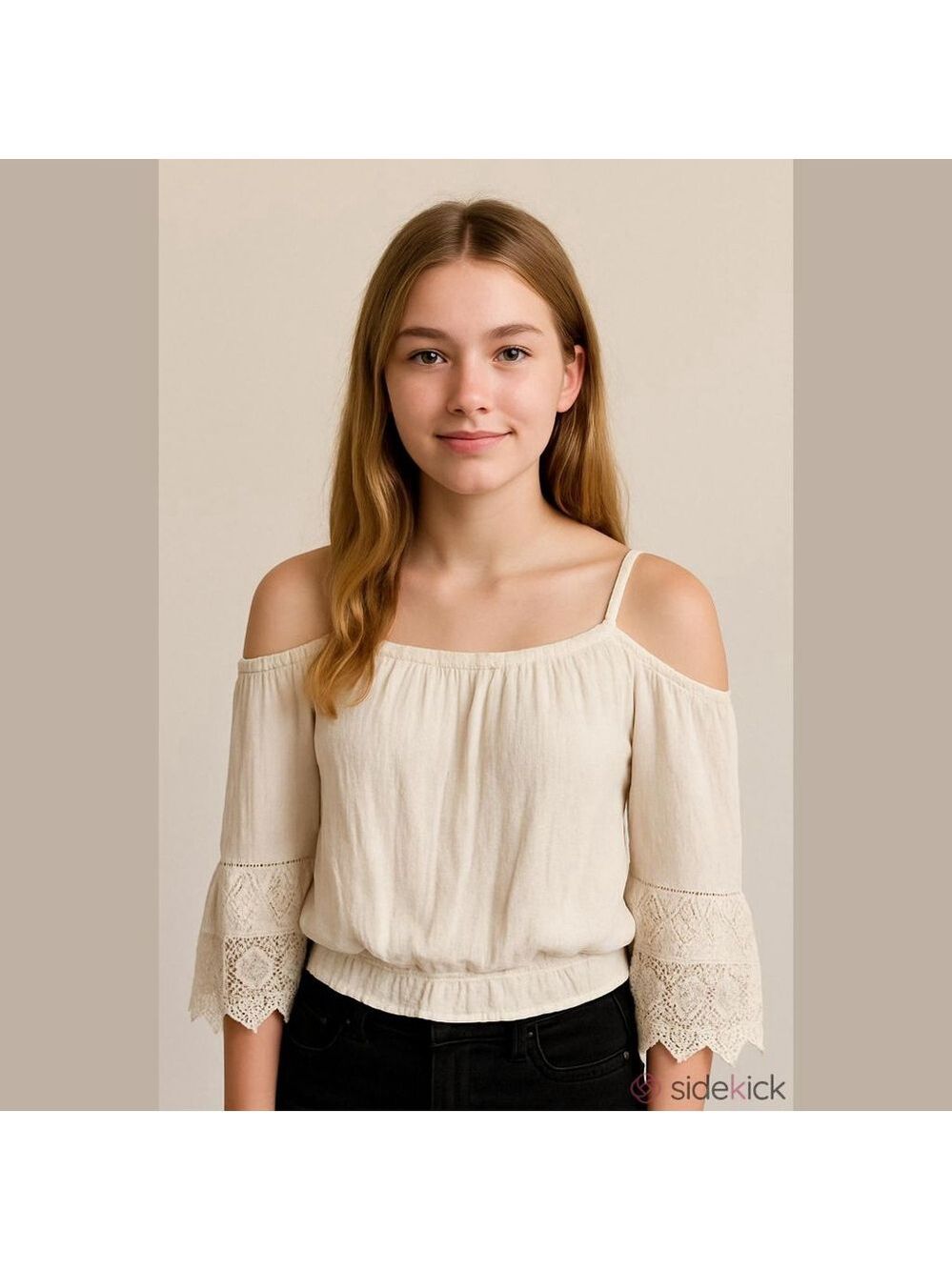 Juniors Bleuh Ciel White Off-Shoulder Top Size M